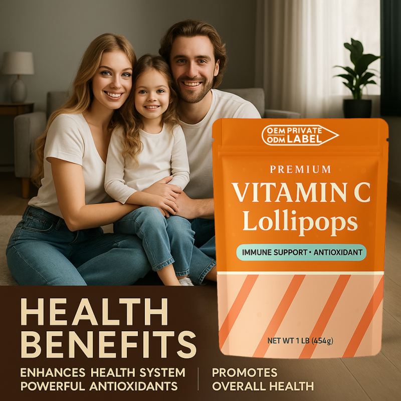 Vitamin C Lollipop Supplier - Hot Sale Private Label Vegan Heart-Shaped