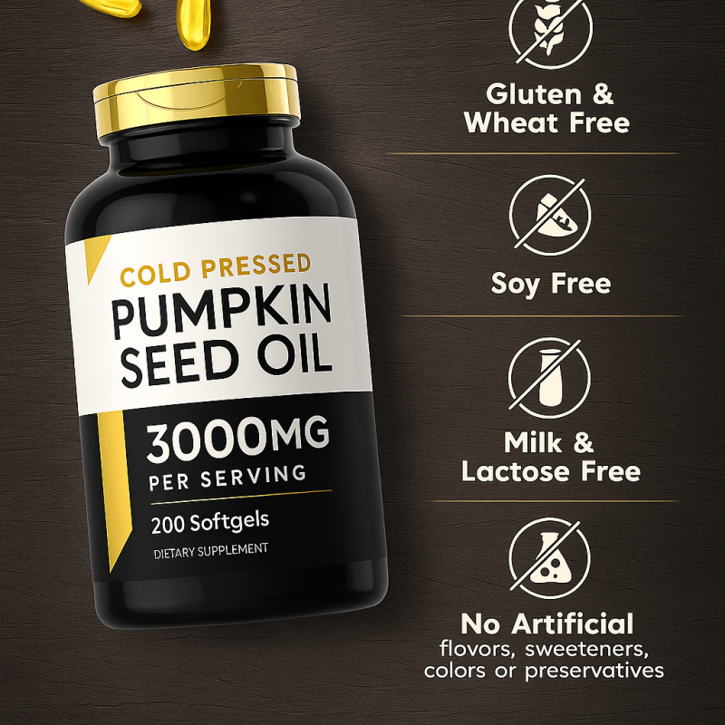 Pumpkin Seed Oil Softgels Supplier - Wholesale Vegan Cold Pressed with Saw Palmetto