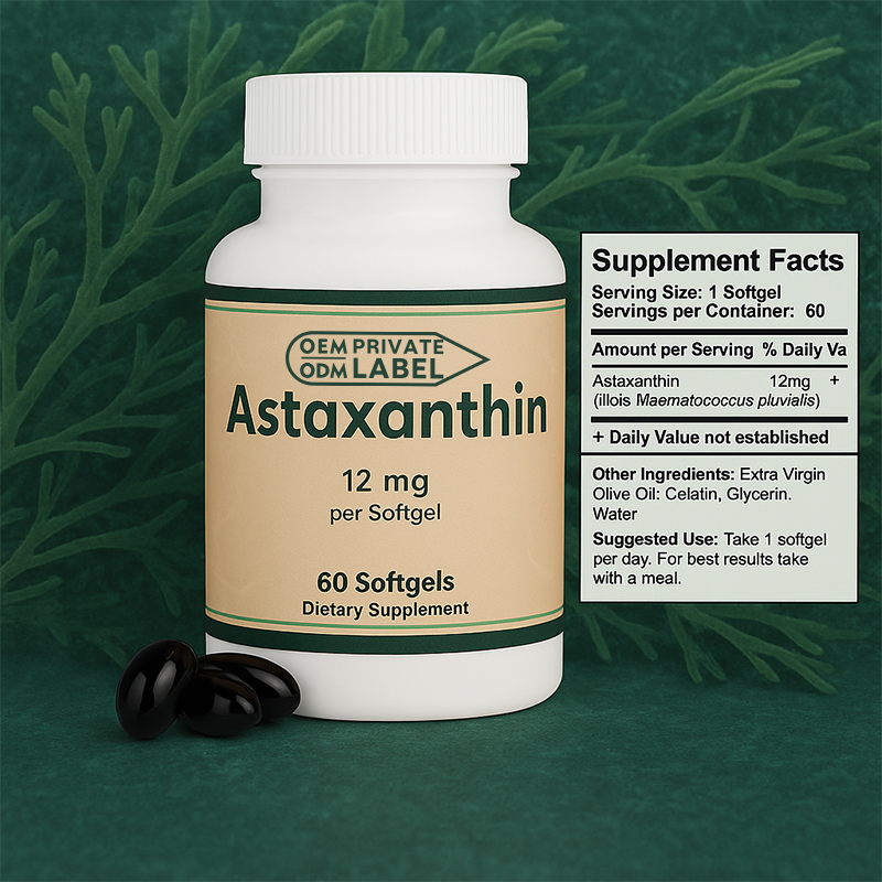 Astaxanthin Softgel Capsules Manufacturer - High Quality Natural Muscle Growth ISO