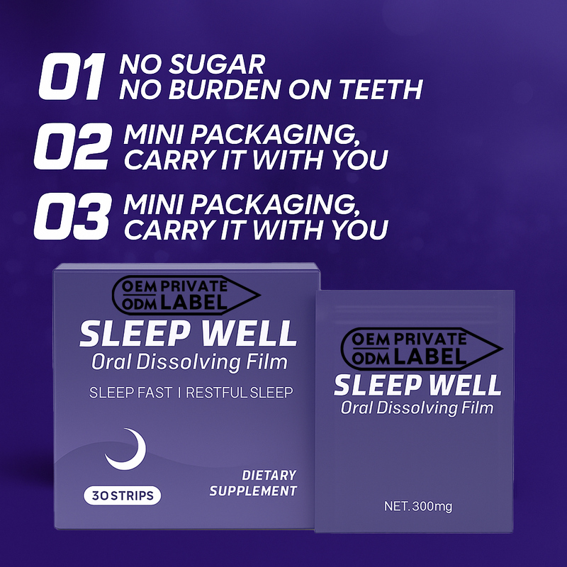 Melatonin Oral Film Factory - Hot Sale Label Free Breath Mint Sleep Aid