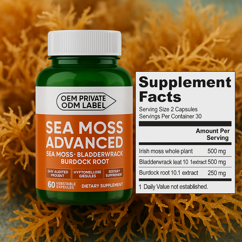 Sea Moss Plus Capsules Factory - Factory Supply Dietary Fiber Supplement Adults