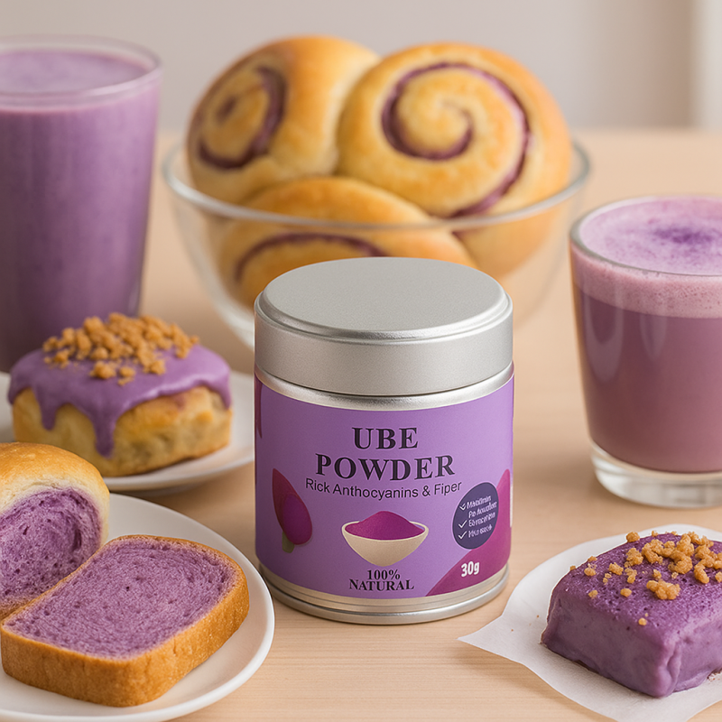 Purple Yam Powder Supplier - OEM Custom 50g Tin Can High Quality