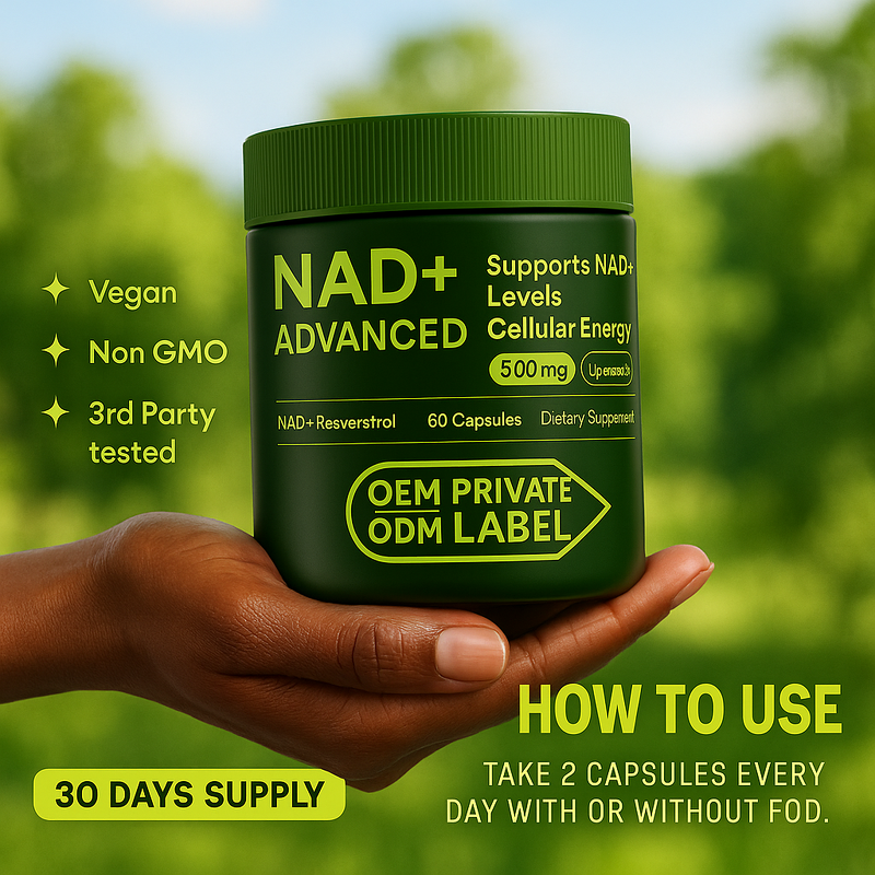 NAD+ Capsules Supplier - OEM Enhanced Liposomal Nicotinamide Riboside Resveratrol