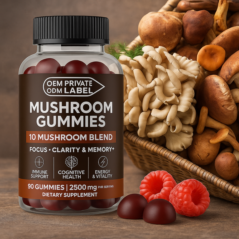 Mushroom Gummies Supplier - Organic Mushroom Complex Vegan Cordyceps Reishi
