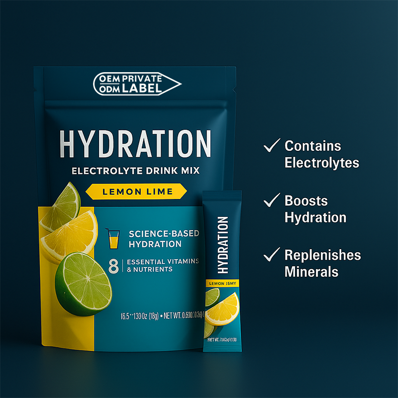 Electrolyte Powder Manufacturer - Custom Flavors Sugar Free Hydration Natural Fruit
