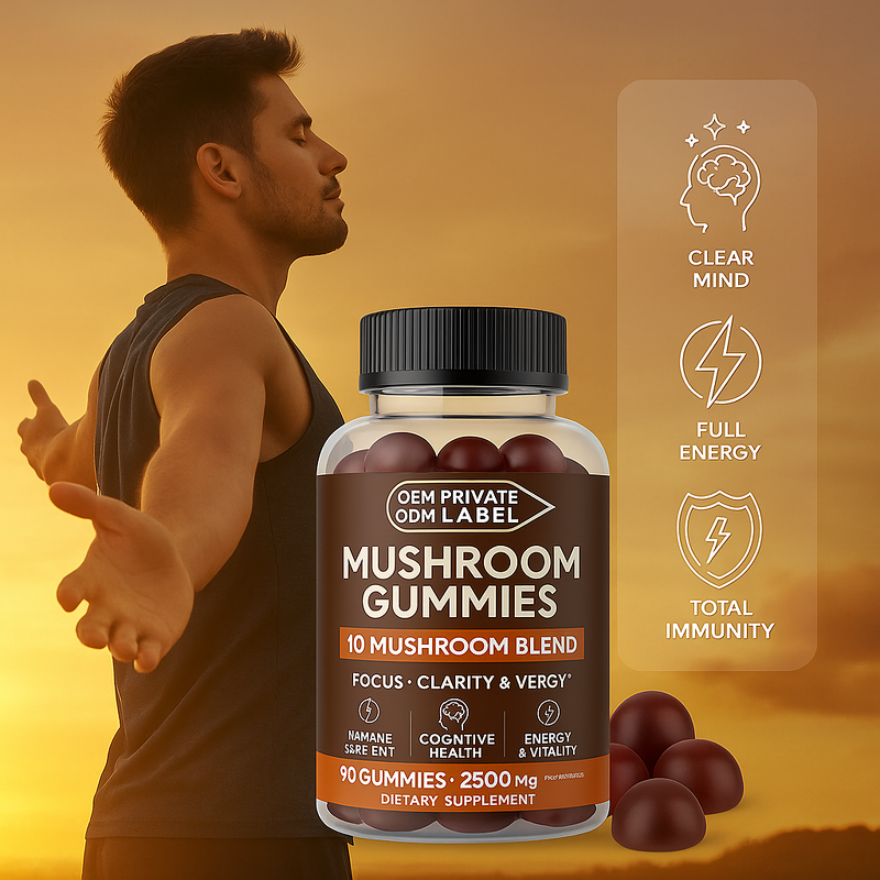 Mushroom Gummies Supplier - Organic Mushroom Complex Vegan Cordyceps Reishi