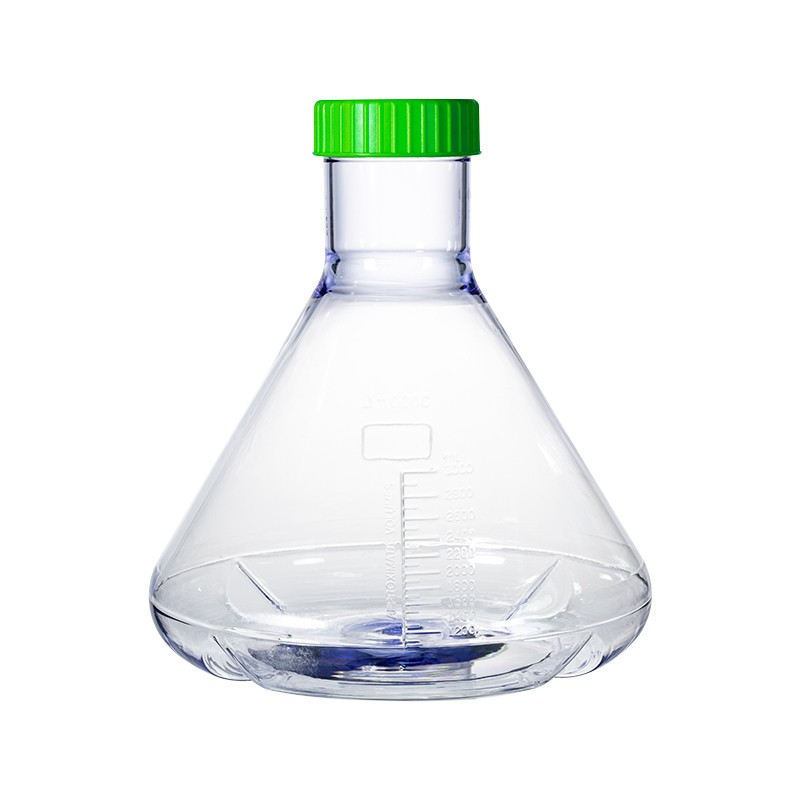 CommaClean 125/250/500mL 1/2/3/5L Erlenmeyer Flasks with  Sealed/vent Cap Conical Flask for Suspension Cell Culture and Storage