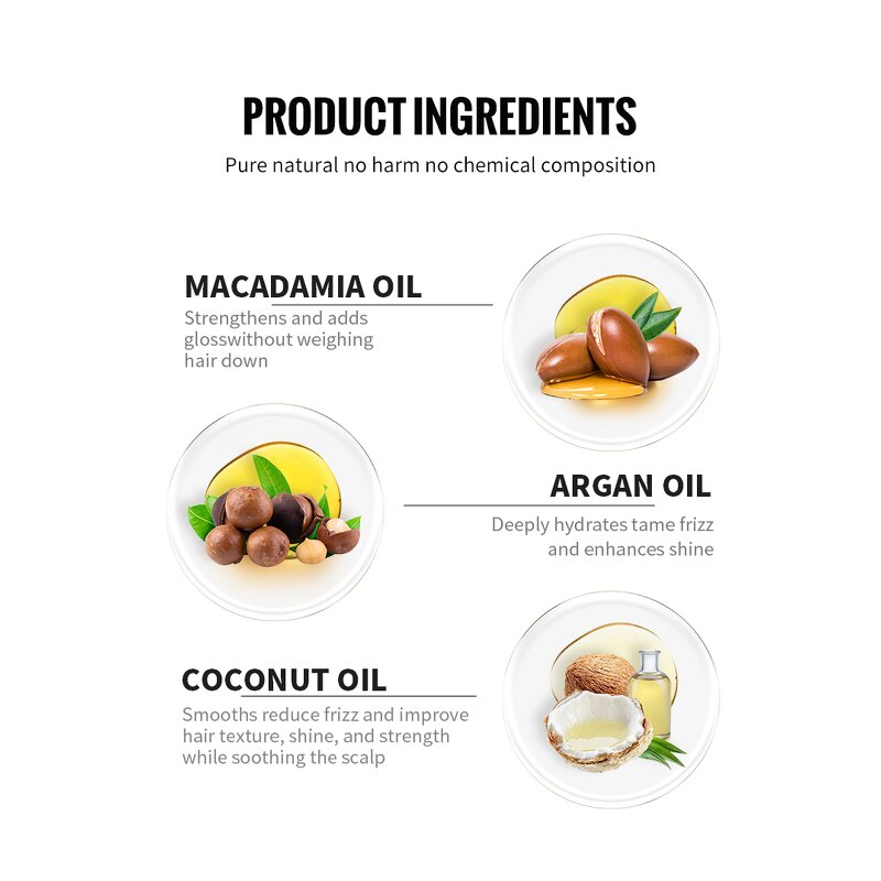 Coconut Oil Curl Cream Manufacturer - Avocado Macadamia Argan Oil 250ml for All Hair Natural