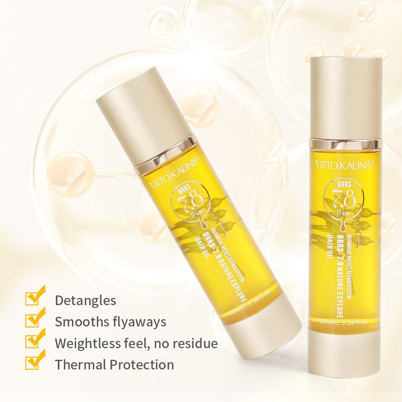 Thermal Protection Hair Oil Manufacturer - Custom Label Anti Frizz Loss Argan Leave Shine