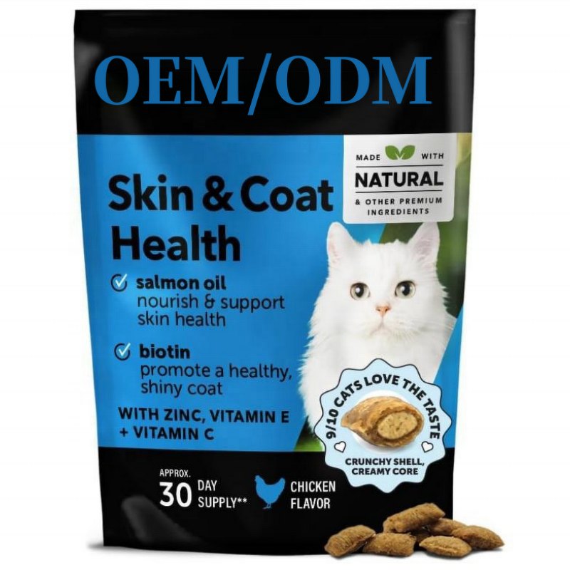 Cat Skin & Coat Chews Factory - OEM/ODM Omega Fatty Acids for Shiny Coat