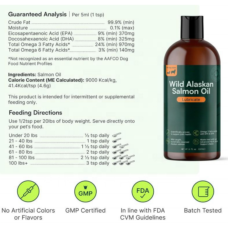 Salmon Oil for Dogs with Pump Factory - OEM Wild Salmon Omega 3 Joint Coat