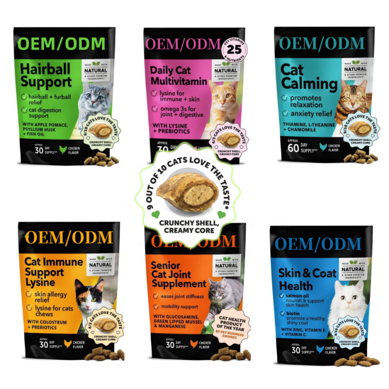Cat Multivitamin Chews Supplier - Custom Omega 3 Lysine Joint Immune Support