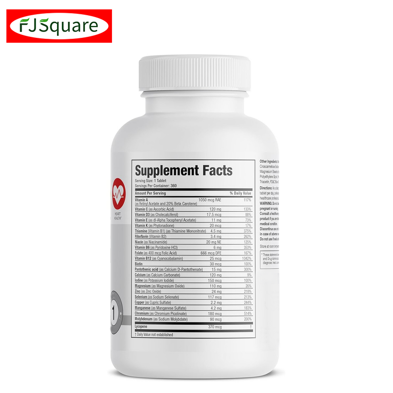 Men's 50+ Multivitamin Tablets Supplier - Manufacturer's Plus 30 Nutrients Vegetarian