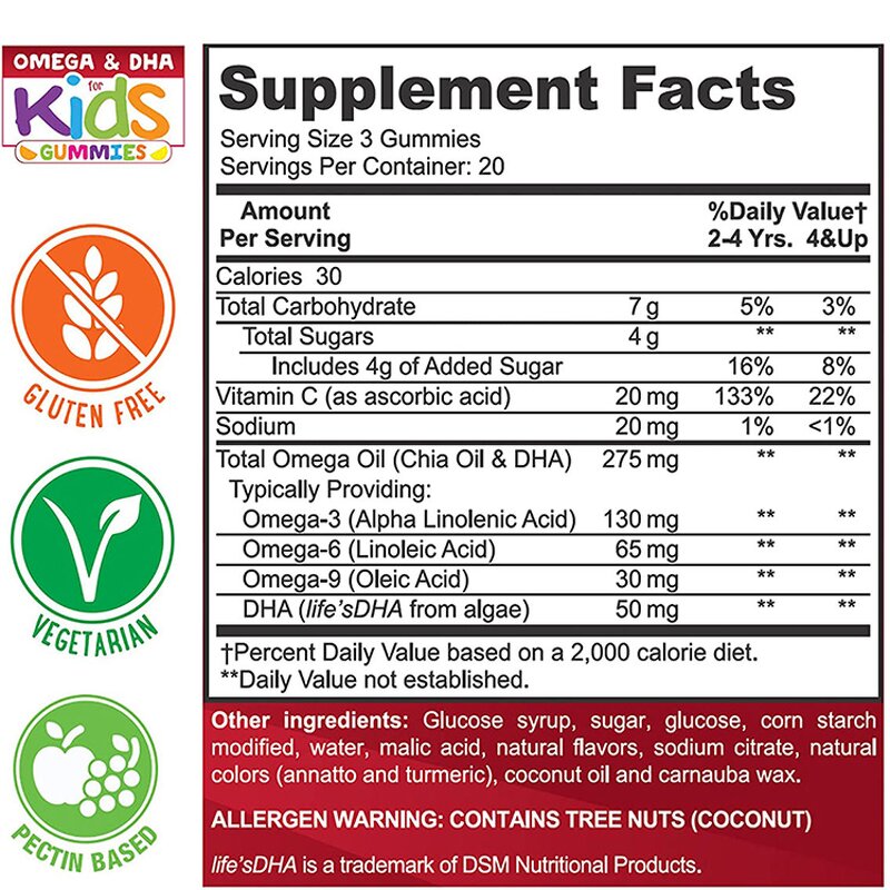 Kids DHA Gummies Manufacturer - 100% Organic Omega 3 6 9 Brain Joint Support