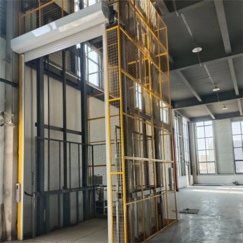 Four Post Freight Elevator Factory - Steel Mesh Cabin