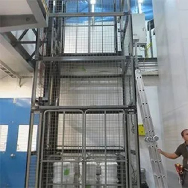 Four Post Freight Elevator Factory - Steel Mesh Cabin