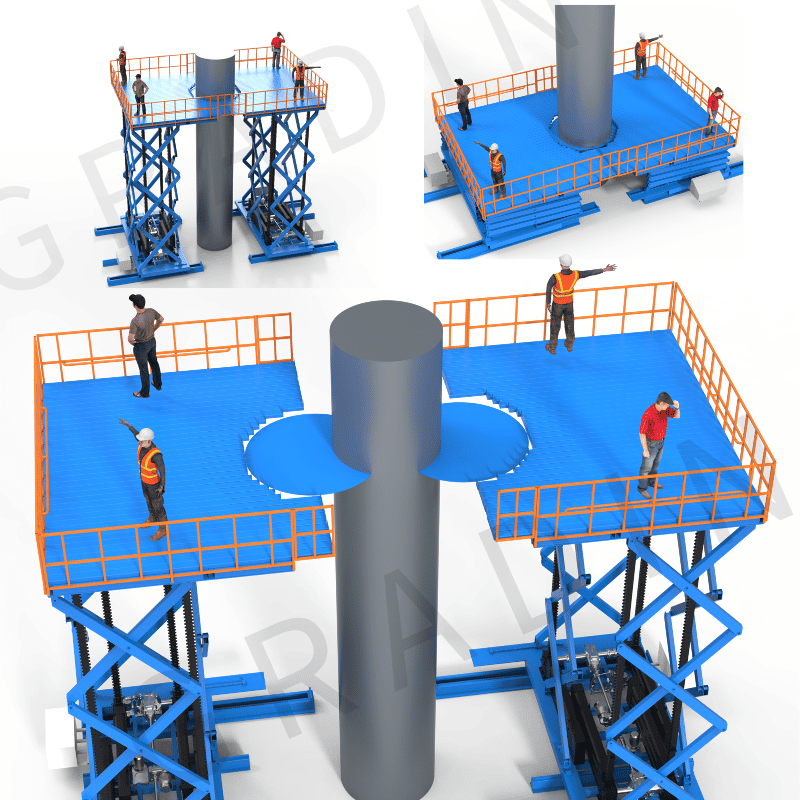 Scissor Rigid Chain Platform Factory - Custom 80ton