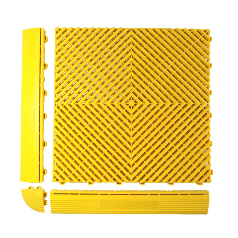 PVC Garage Floor Tiles Supplier - Interlocking PP Perforated for Car Wash Room