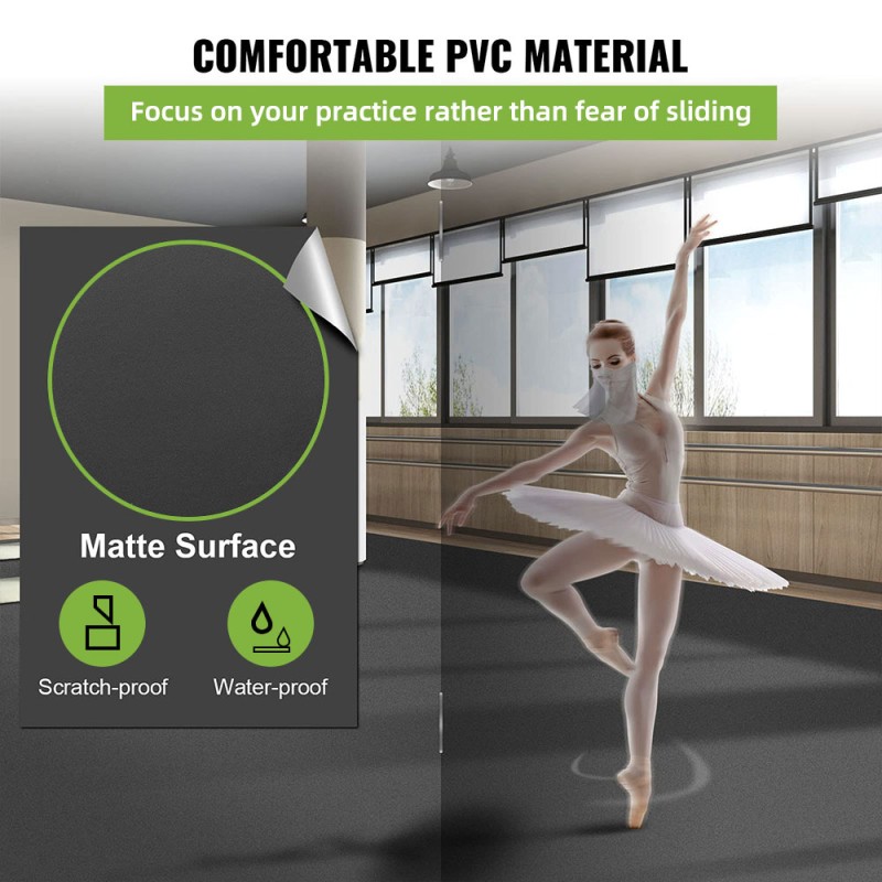 Dance Floor Roll Manufacturer - 6.6x3.9ft PVC Vinyl Black Grey Reversible Portable