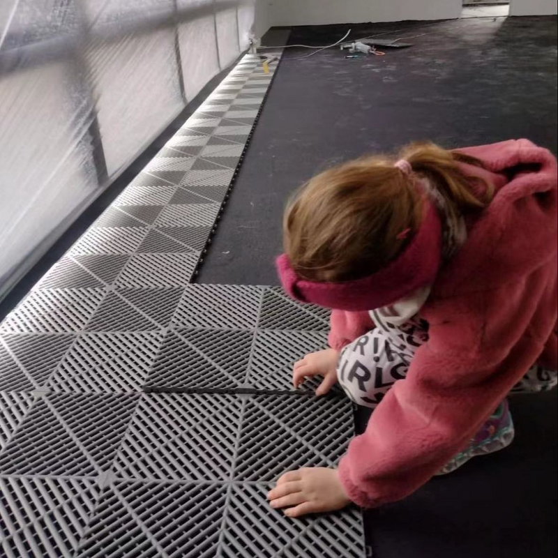 Plastic Garage Floor Mat Factory - Interlocking -30 to 120 Simple Color Indoor