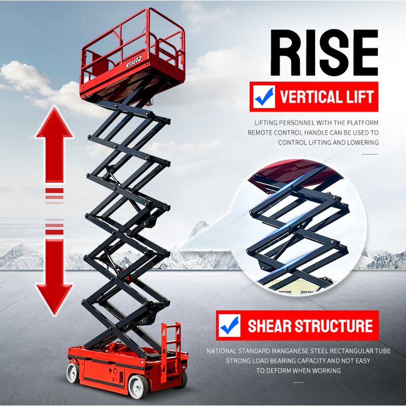 Tracked Scissor Lift Factory - 4-16m Max Lift Electric Mobile Hydraulic Platform