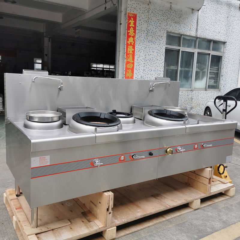 Gas Wok Range Factory - 2 Burner High Power Natural Gas LPG Cooking Stove