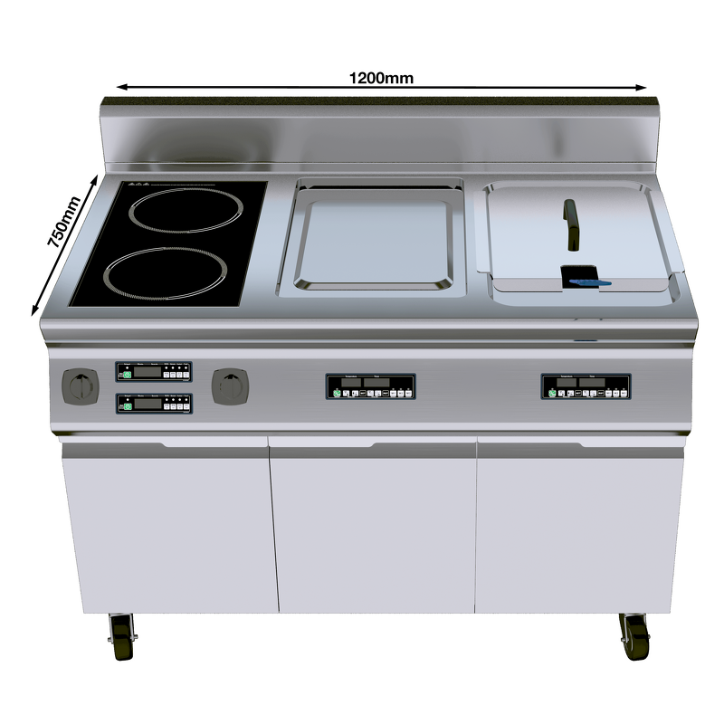 Modular Cooking Equipment Factory - Customizable Double Burner Induction Griddle Fryer
