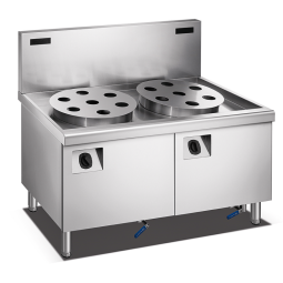 Dim Sum Steamer Manufacturer - 380V Double Burner Stainless Steel Steaming Equipment