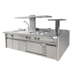 Monobloc Cooking Range Supplier - Luxury Modular Kitchen Island Hotel Equipment