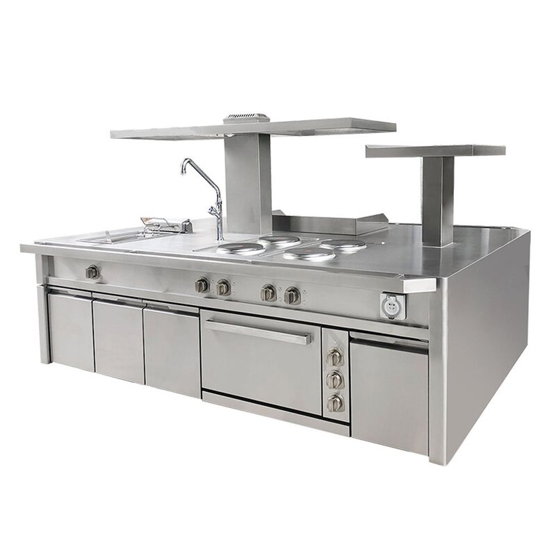 Monobloc Cooking Range Supplier - Luxury Modular Kitchen Island Hotel Equipment