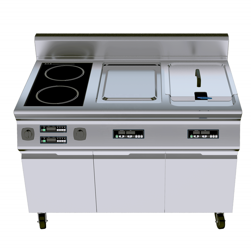 Modular Cooking Equipment Factory - Customizable Double Burner Induction Griddle Fryer