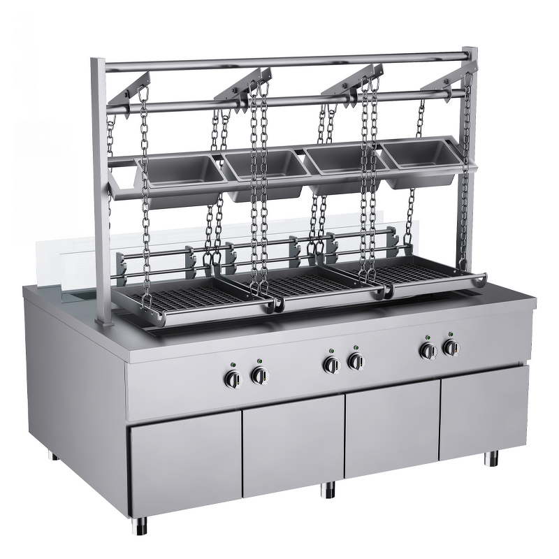 Gas BBQ Grill Supplier - Stainless Steel 3-6-9 Rotary Roast Smokeless Chicken Machine