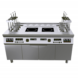 Pasta Cooker Supplier - Lift-up 6 Basket Dual Burner Induction Noodle Boiler