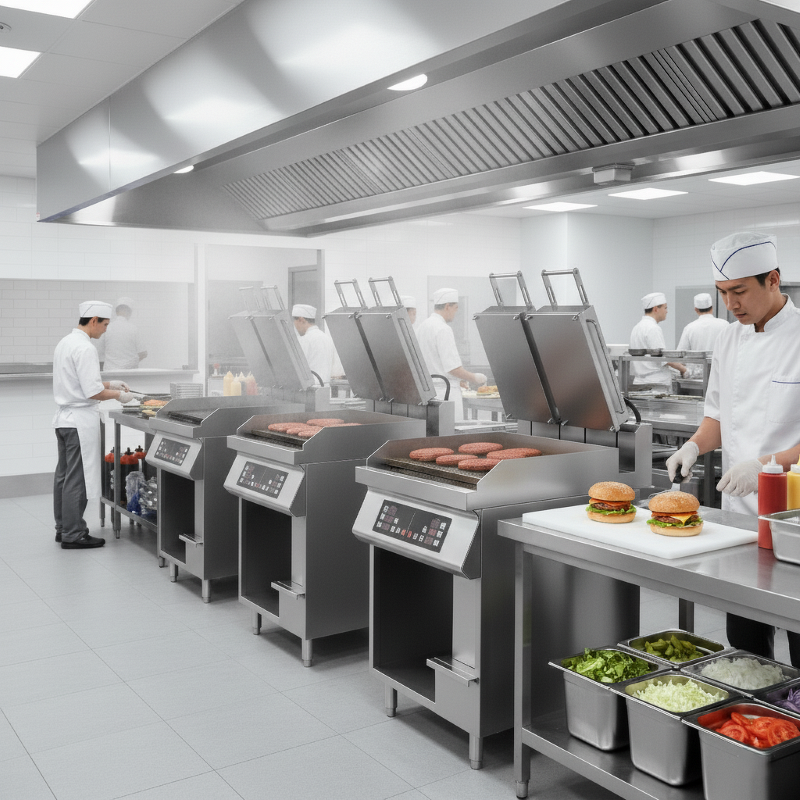 Automatic Clamshell Griddle Manufacturer - Electric Burger Grill for Fast Food Kitchen