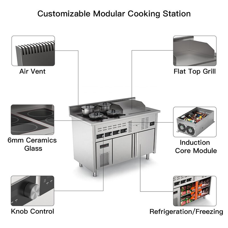 Noodle Cooking Station Supplier - Customizable with Soup Pots Bain Marie Warmer