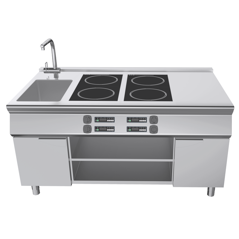 Modular Cooking Station Manufacturer - Stainless Steel with Deep Fryer Soup Pots