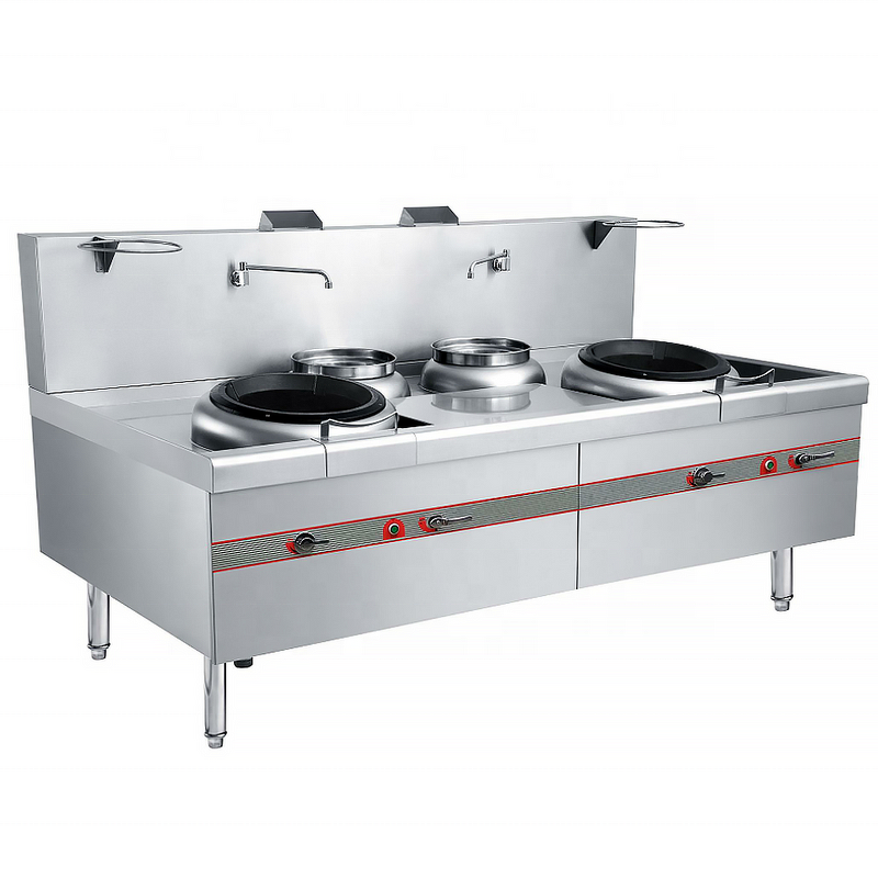 Gas Wok Stove Supplier - 42KW Double Burner High Heat Heavy Duty for Asian Cooking