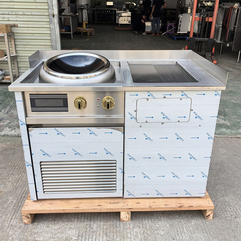 Induction Wok Range Supplier - Modular with Electric Griddle Station for Hotels