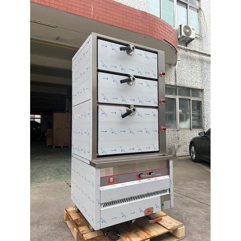 Gas Steam Cabinet Supplier - Energy-Saving 3-Layer Stainless Steel Rice Seafood