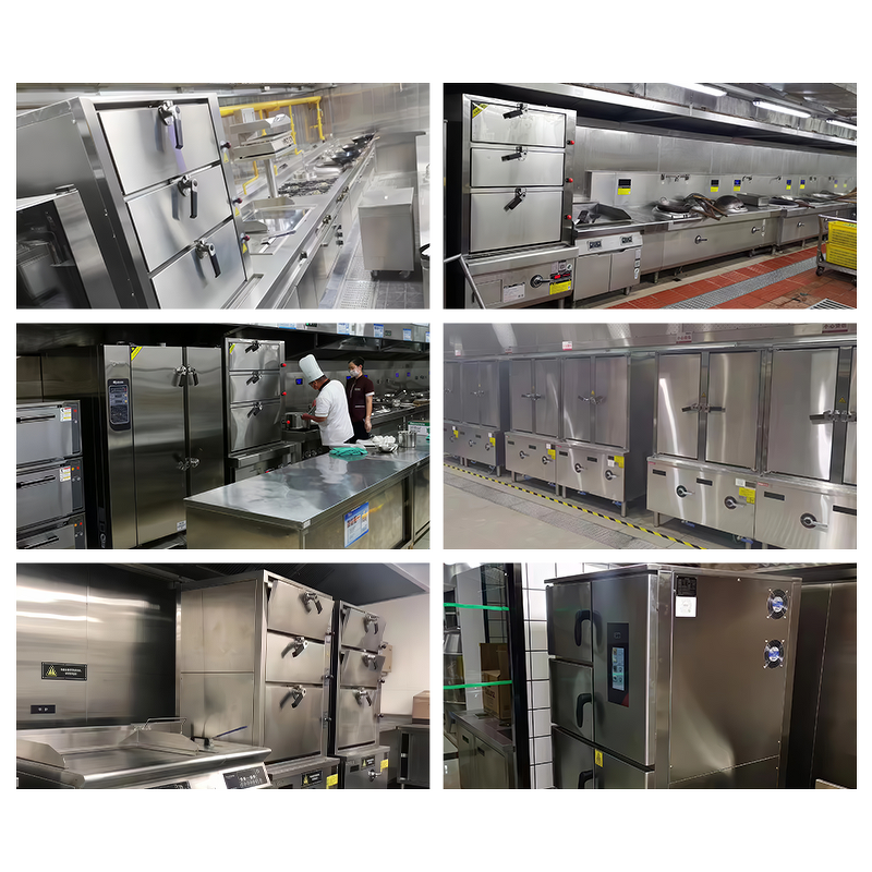 Gas Steam Cabinet Supplier - Energy-Saving 3-Layer Stainless Steel Rice Seafood