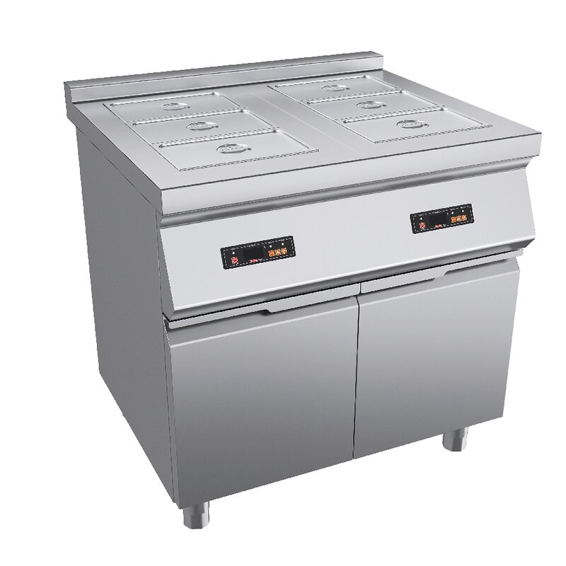 Electric Induction Bain Marie Factory - With Cabinet Food Warmer Counter 3 GN Pan