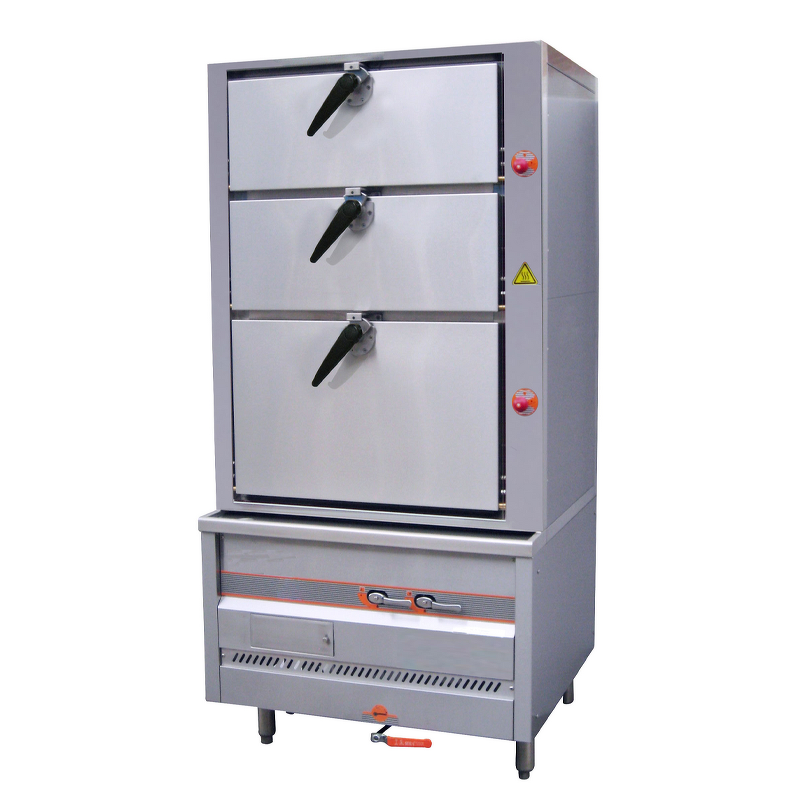 Gas Steam Cabinet Supplier - Energy-Saving 3-Layer Stainless Steel Rice Seafood