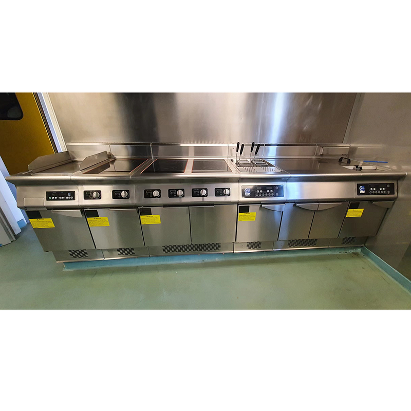 Modular Cooking Equipment Supplier - 4 Burner Stainless Steel Induction Griddle Fryer