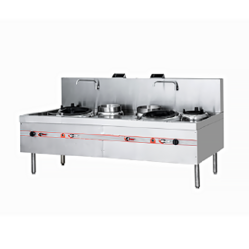 Gas Wok Range Factory - 2 Burner High Power Natural Gas LPG Cooking Stove