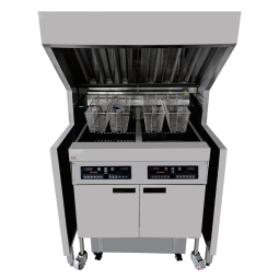 Electric Deep Fryer Manufacturer - Heavy-duty 56L Double Tank with Exhaust Hood