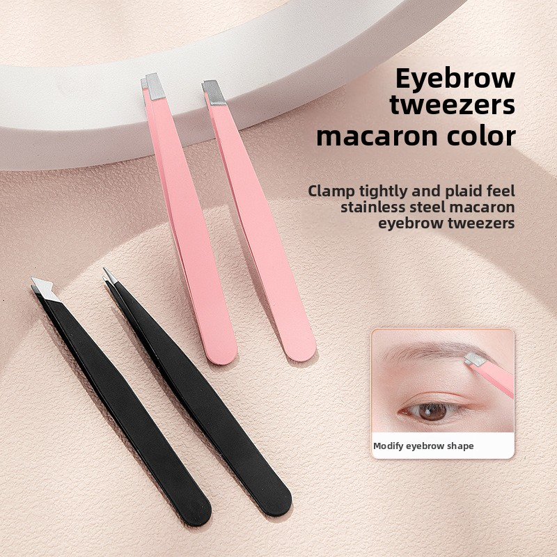 Factory Direct Stainless Steel Eyebrow Clip Set Eyebrow Shaping Plucking Tweezers Oblique/Mouth Flat/Pointed Flat Eyebrow Pliers