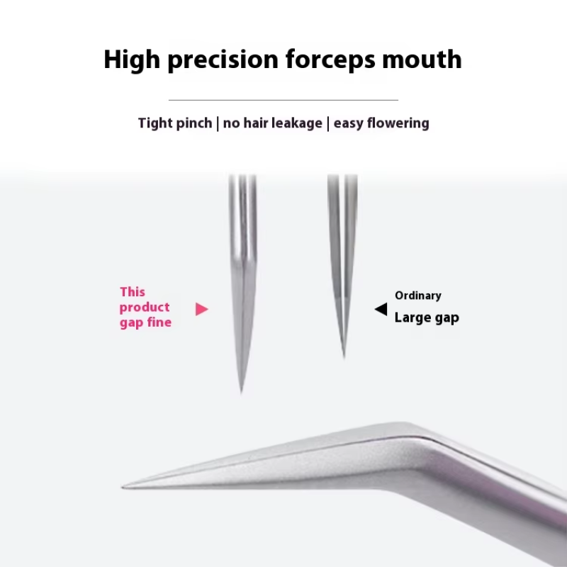 Professional High-Precision Pattern Design Clip Stainless Steel Eyelash Tweezers False Eyelash Artist Grafting Eyelash Clips
