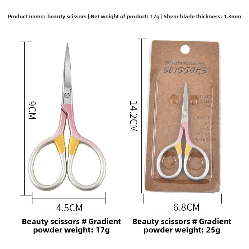 Convenient Stainless Steel Pointed Eyebrow Trimming Scissors Small Household Makeup Scissors for Nose Hair Eyelash Scissors