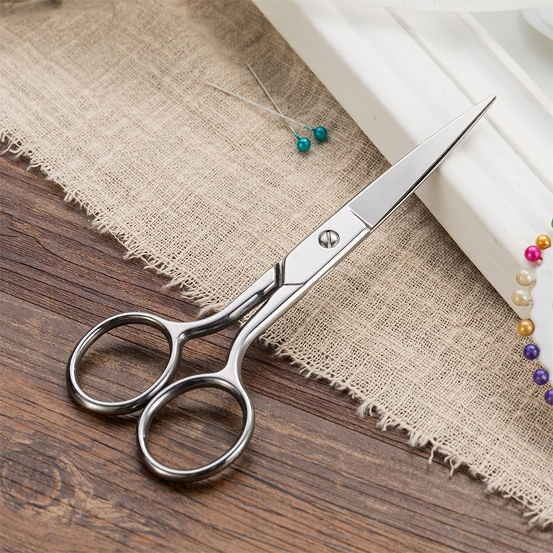 Small Straight Embroidery Scissors Pointed Household Cross Stitch Snips Makeup Scissors Beauty Tools for Eyebrow Trimming