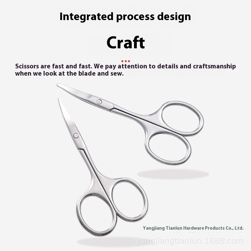 Factory Stainless Steel Small Scissors for Nose Hair and Eyebrow Trimming Sharp Manicure Scissors Makeup Beauty Household Tool